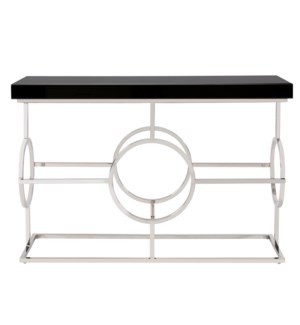 Stainless Steel Console Table With Black Top