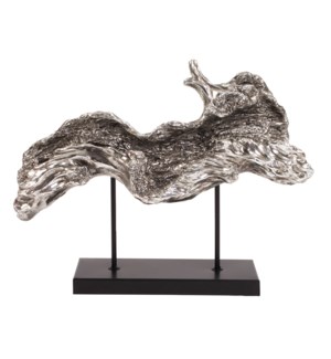 Silver Plated Log Replica on Metal Stand
