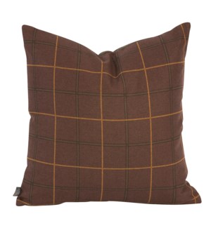 20" x 20" Pillow Oxford Chocolate - Poly Insert