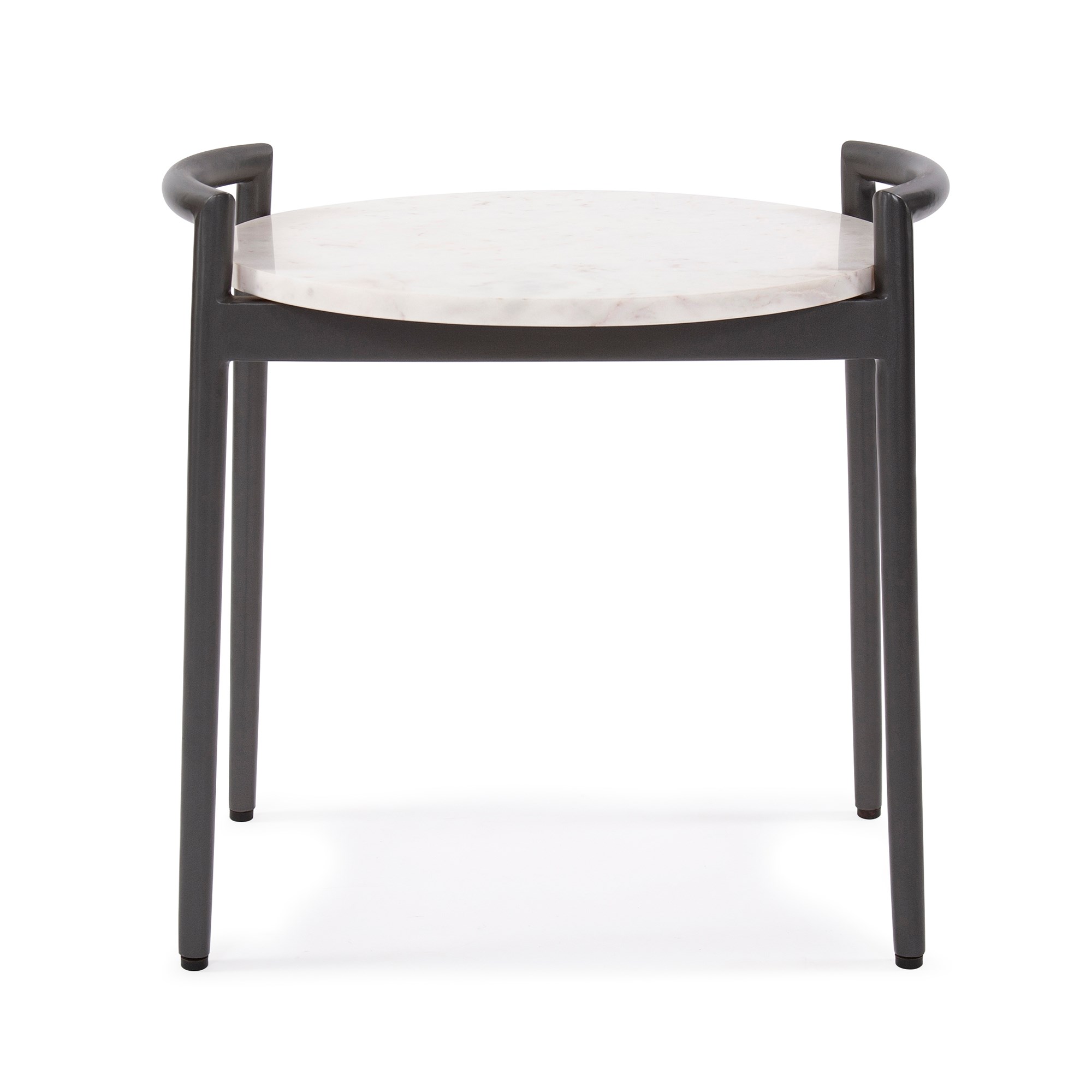 Round Side Table With White Marble Top, Round Side Table White Top