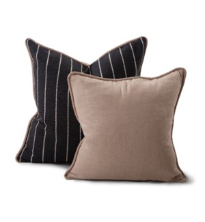 24 in. x 24 in. Pillow Evie Onix  - Down Insert