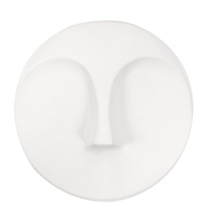 Matte White Round Face Wall Sculpture