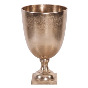 Raw Gold Aluminum Footed Chalice Vase, Small