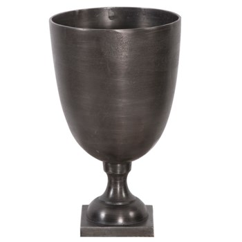 Graphite Aluminum Footed Chalice Vase, Small