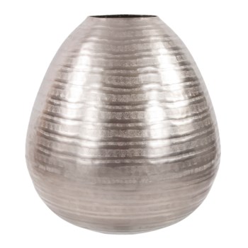 Chiseled Silver Teardrop Vase, Large