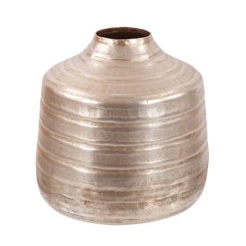 Chiseled Champagne Cylinder Vase, Small