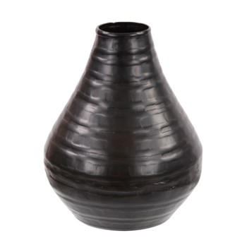 Chiseled Black Bell Vase, Small