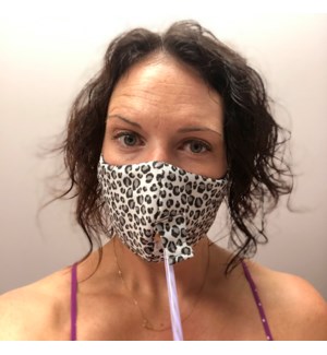 Happy Hour Reusable Face Mask in Cheetah Charcoal