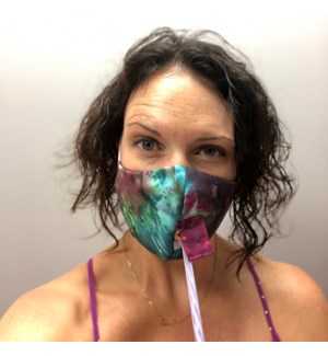 Happy Hour Reusable Face Mask in Tie Dye Eggplant