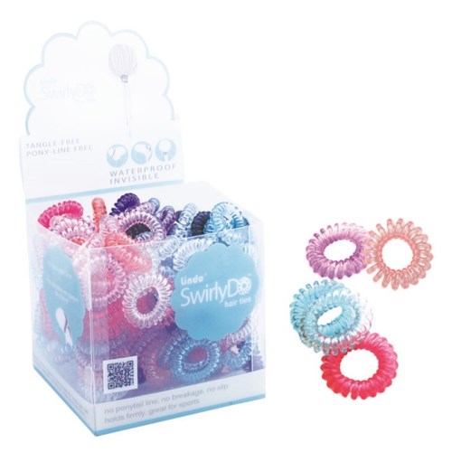 Swirlydo Hair Ties In Display 144 Pce Bright Swirlydo