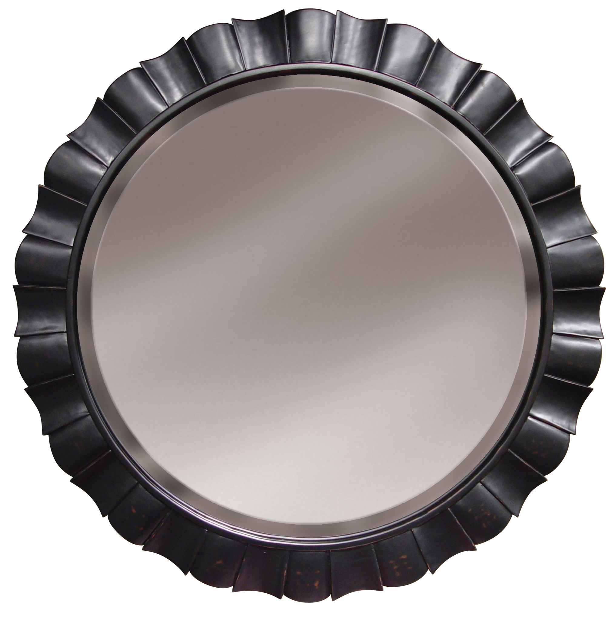ROUND PETAL MIRROR - BLK - accents & accessories ...