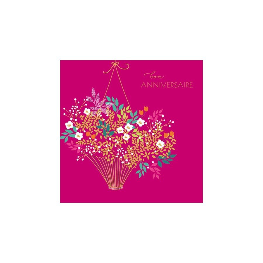 Bon Anniversaire Flower Basket Z Z Paper E Clips Inc