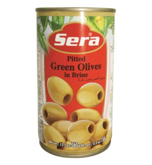 PITTED GREEN OLIVES 360GRx24