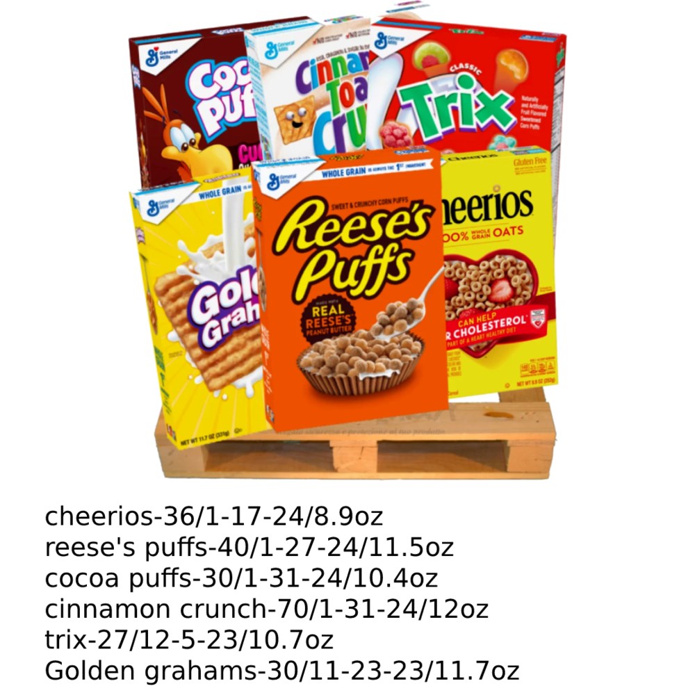 General Mills Cereal 353836 Asst 6 Flavor Cereals And Beans Uwi