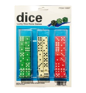 LUCKY DICE #10887 SOLID COLOR ON CARD