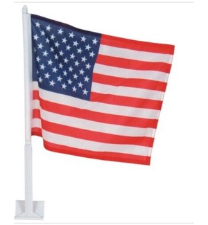 AMERICAN FLAG W/CAR HOLDER