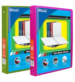BAZIC #3123 3-RING VIEW BINDER, ASST COLORS
