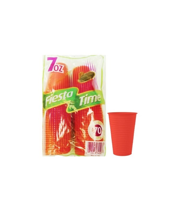7OZ RED PLASTIC CUPS 36/70CT