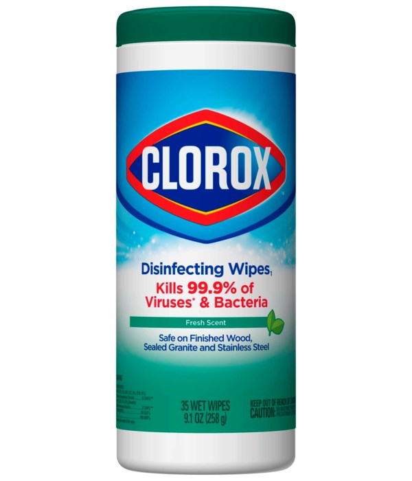 CLOROX DESINFECTING WIPES FRESH SCENT12/35CT