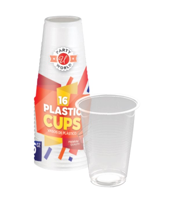 16OZ CLEAR PLASTIC CUPS 48/16CT