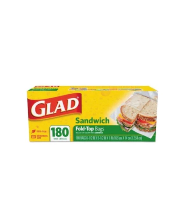 GLAD SANDWICH BAGS 12/180CT