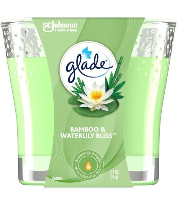 GLADE CANDLE BAMBOO WATERLILY BLISS 6/3.4OZ