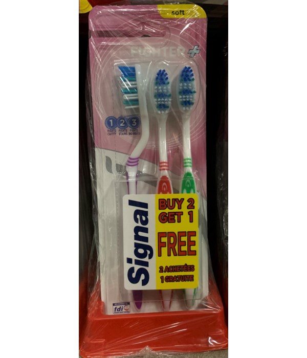 SIGNAL TOOTHBRUSH FIGHTER SOFT 12/3PK