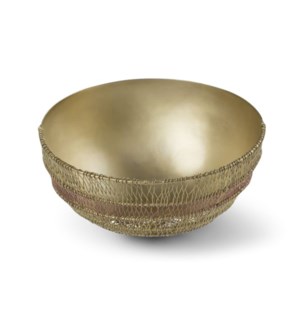 Suri Bowl (Lg) - Woven Copper and Satin Brass