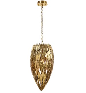 Abora Pendant (Tall) Round - Antique Brass
