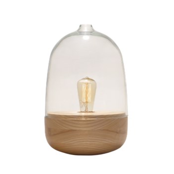 Georgie Table Lamp - Ash Wood, Cristale Glass