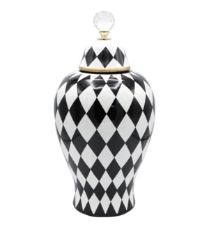 Deco-Vase w/Lid Checkered W20*H37