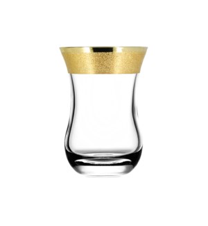 Tea Glass - Golden Karat Pattern - 6pc Set