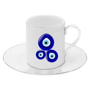 12pc Coffee Set Blue Evil Eye