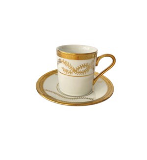 Coffee cup & Saucer 12pc Set Gold Waves