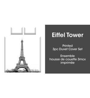 EIFFEL TOWER 3PC ENS HOUSSE DE COUETTE gris T GRAN