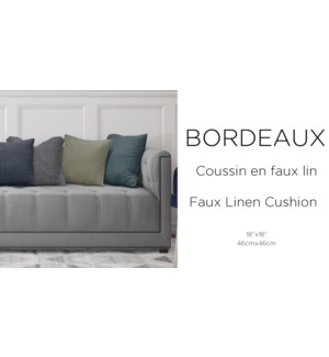 BORDEAUX  faux linen cushion ASSORTED 18x18 12/b