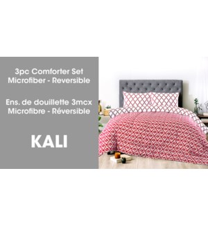 KALI 3PC reversible comforter set paprika F/Q 2/b