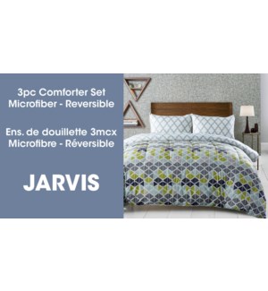 JARVIS 3PC reversible comforter set multi  F/Q 2/b