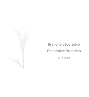 Lot de branches d‚coratives - 120CM - Bois Blanc - 8B