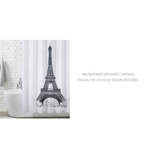 GT Eiffel tower Micfibre Shower Curtain 70x72" asst. 12B