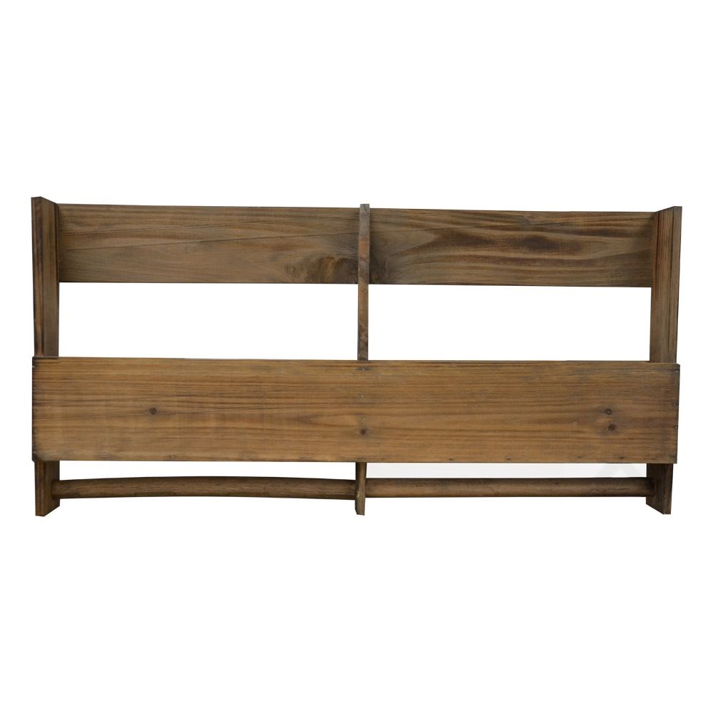 Wooden wall rack with hooks 61x7x30cm 4/b shelf étagère Marimac Group
