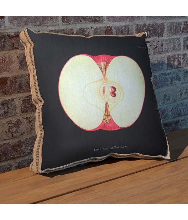 Love you to the core with piping pillow