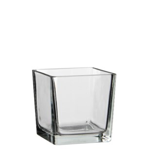 Lotty vase square transparent - 4.75x4.75x4.75"