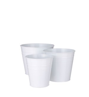 Hylke pot round white set of 3 - 6.75x5.5"