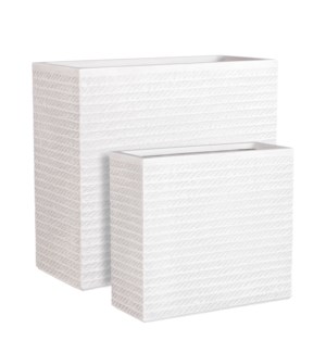 Corda pot rectangle off white set of 2 - 29.25x11.75x26"