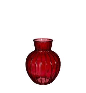 Aivy vase glass red - 6.25x7.75"
