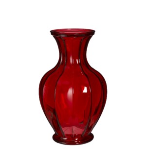 Aivy vase glass red - 11.25x7"
