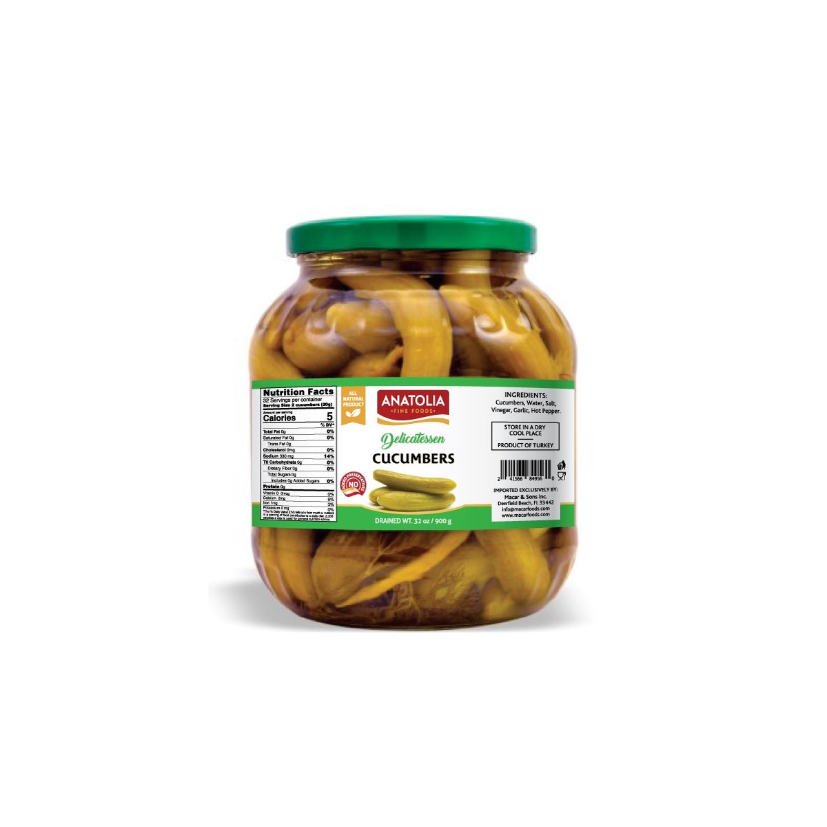 Anatolia Cucumber Pickles 6/1700 ml