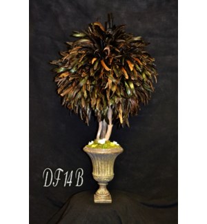 BROWN FEATHER TOPIARY