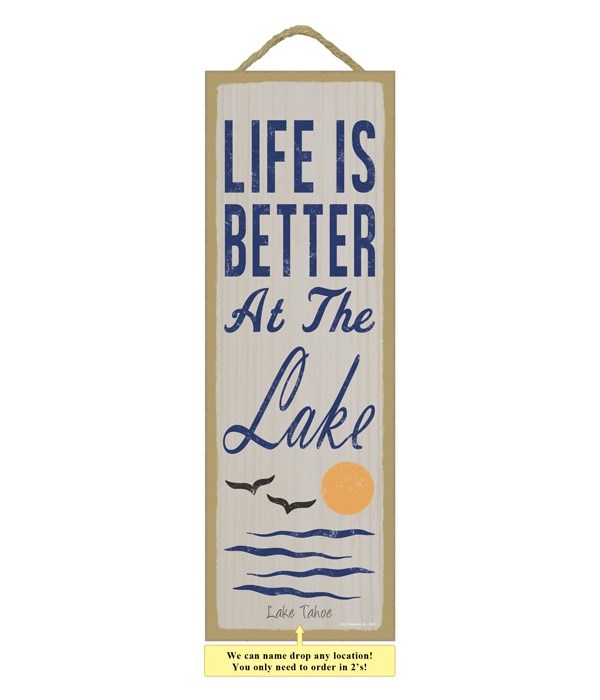 Life is better at the lake (water, sun & bird image)